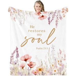 Christian Gifts for Women, Inspirational Birthday Gift for Women, Religious Gift for Woman, Christian Blanket, Scriptural Catholic Gifts for Christians, Cozy Warm Throw Blanket 50"X60"