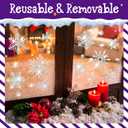 5 x 276PCS Glitter Snowflake Window Clings, 35+ Designs Double Sided Static Stickers Window Decoration Christmas Ornaments Reusable Winter Party Supplies New Year Decals for Winter Holiday (8 Sheets)