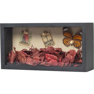 Shadow Box Frame 5x10 Shadow Box Display Case with Linen Back of Awards Memorabilia Flower, Pictures, KeepsakesBouquetMedals and More Photos Memory Box Long Skinny Black (510)