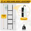 Bunk Bed Ladder, 52"-64" Height Adjustable RV Bunk Ladder with 4 Wider Anti-Slip Steps, Heavy Duty Bunk Bed Stairs Only for Dorm, Loft Bed, Camper, Trailer, Bunkhouse, Ladder for Bunk Bed Load 350 LBS