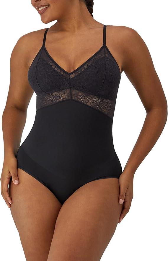 Maidenform Women's Shapewear Tummy Control Lace Bodysuit, Built-in Wireless Bra Converts to Strapless, Wedding Shapewear
(Medium)