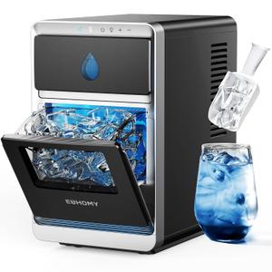 EUHOMY LunaArc Crescent Ice Makers Countertop, 1600Pcs/Day, Ready in 12Mins, Auto Deep Cleaning, Timer, Portable Crescent Ice Maker Countertop with Clear Ice Cubes for Whiskey/Coffee/Soft Drinks (Black)