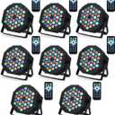 Litake DJ Par Lights, RGB 36 LED Stage Lights Sound Activated,Remote & DMX Controlled LED Uplights,7 Modes Uplighting for Dance Party Church Wedding Birthday Holiday Music Show-8 Pack