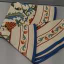 patdrea Designer French Linen Blue Round Table Cloth,Vintage Floral Tablecloth,Colorful Decoration Fall Table Cover Kitchen Dining for Tea Party,Thanksgiving, Christmas,Diameter 67"-Wensel