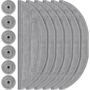 12 Pack Mop Pads Refills for Roborock S8 MaxV Ultra / S8 Max Ultra Robot Vacuum, 6 Pack Mop Cloth with Dual Sonic Vibrations Modules, 6 Pack Edge Mop Pads Accessories