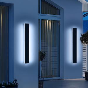 2 Pack 31.4inch Modern Exterior Wall Lights, 6000K Cold White, Outdoor Wall Mount Linear Sconces, 31W, IP65 Waterproof Minimalist Strip Led Lighting for House, Porch, Garage, Garden