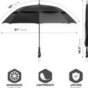 Repel Umbrella Extra Large Windproof Golf Umbrella - Covers 2 People - 60" Wide Vented Double Canopy with Reinforced Fiberglass Ribs, Waterproof Coated Canopy