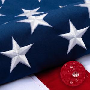 Deluxe Cotton American Flag 3x5 FT for Outside, Tear Resistant US Flags High Wind with Embroidered Stars, Sewn Stripes, the Best Indoor Outdoor Flags