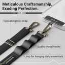 MAGEASY Universal Cell Phone Lanyard Crossbody - Anti-Theft Crossbody Phone Strap for iPhone 16 Pro Max & Most Smartphones, for Men & Women | 20mm (Black)