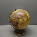 Exerz 12" World Globe Antique Metal Arc and Base Bronzed colour - Educational Geographic Earth Globe - Modern Map in Vintage Color