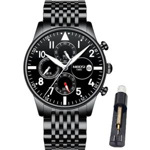 NIBOSI Watches for Men Analog Quartz Chronograph Waterproof Luminous Designer Men's Wrist Watches Business Work Sport Casual Dress Watch Elegant Gifts for Men