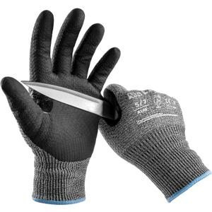 2 x LANON Cut Resistant Gloves, Knife Protection Level D, Nitrile Coating with Honey Comb Pattern, ANSI A4 Cut Work Gloves, Reinforced Thumbs, 3D Comfort Fit, Breathable, Mechanical, Touchscreen,Small