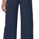 G4Free EverGoing Wide Leg Pants for Women Yoga Pants High Waist Sweatpants with Pockets Stretch Lounge Pants Comfy Workout (X-Small Tall, Dark Navy)