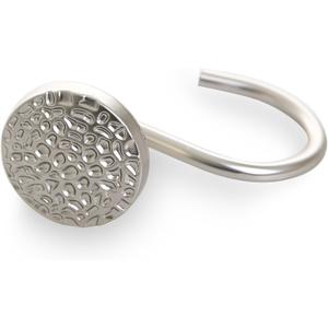 BINO Brushed Nickel Shower Curtain Hooks and Rings - Set of 12
