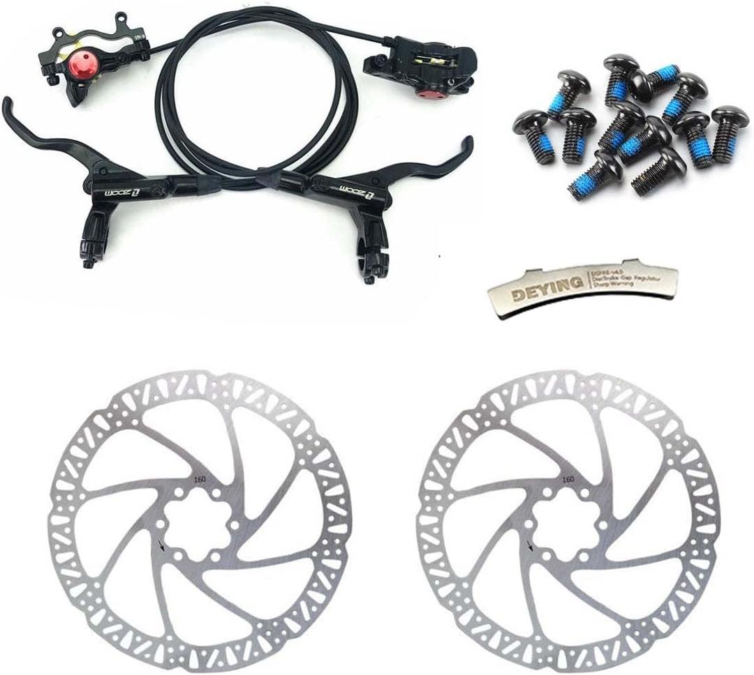Zoom Hydraulic Disc Brakes Mountain Bike Sets MTB Front & Rear Set with Disc Rotor 160mm & Color Bolts