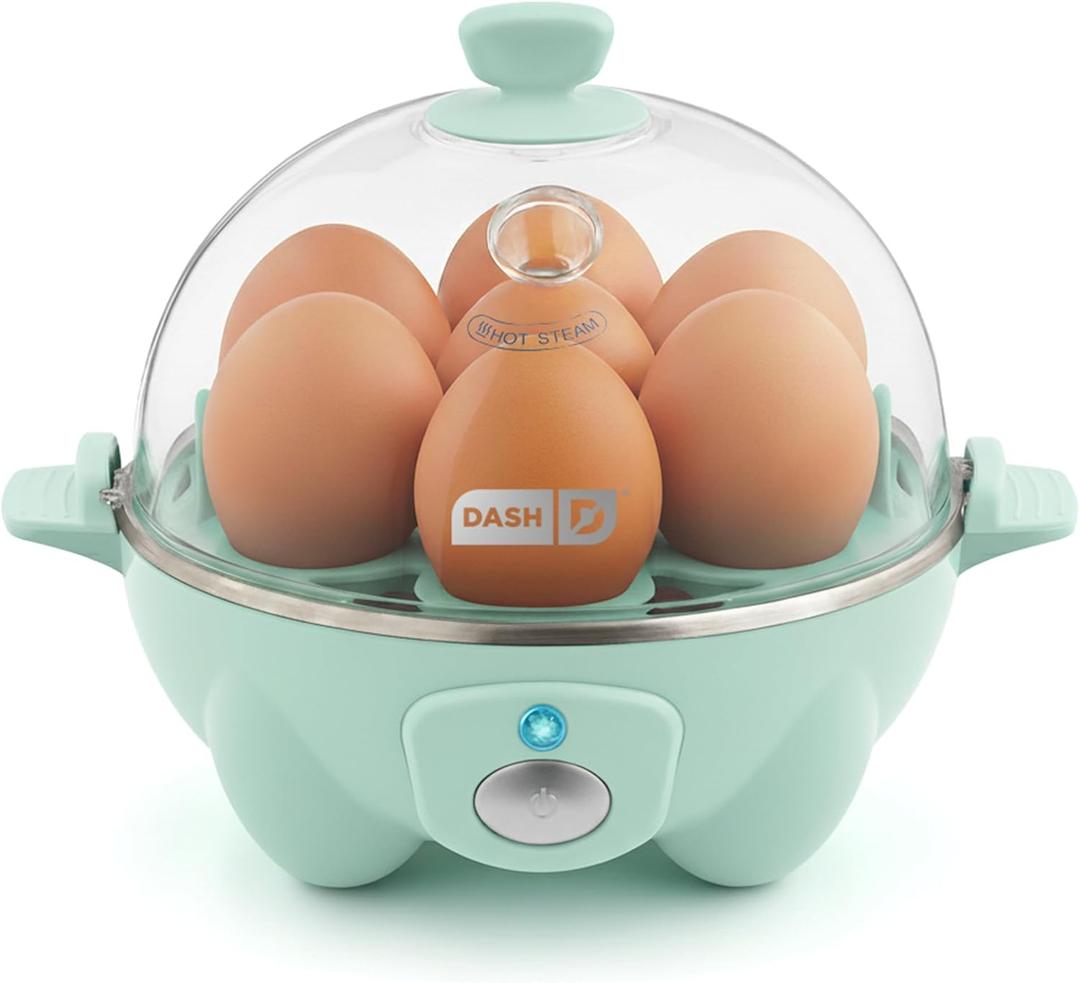 Dash Rapid Egg Cooker - Boiler, Poacher & Steamer - Includes Measuring & Recipe Guide - Dishwasher Safe - BPA Free - Holds 7 Eggs, Aqua