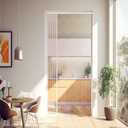 Crystal Beaded Curtain for Doorway, Wave Pattern 45 Strands Pink, 35.5"W x 79"L