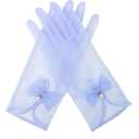 QRBTSCL Women's Bow Tea Party Gloves Sheer Glove Elegant Mesh Short Gloves Wedding Bridesmaids Prom Evening Opera Glove Lavender