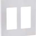 Leviton 80309-SW 2-Gang Decora Plus Wallplate Screwless Snap-On Mount, White, 20-Pack