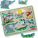 Melissa & Doug Zoo Animals Sound Puzzle - Wooden Peg Puzzle With Sound Effects (8 pcs)