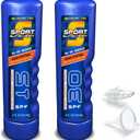 GoPong Sport Bottle Sunscreen Flask 2 Pack (16 oz Total) - Hidden Alcohol Travel Flasks - Secret Liquor Containers for Beaches, Cruises, and Sports Events Includes Funnel & Spout