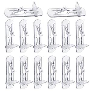 Rierdge 20 Pcs Plastic Locking Shelf Pins 5mm, 3/4” Clear Plastic Locking Shelf Support Peg Clips for 4.5-5mm Diameter Peg Hole & Slightly Larger Than 20-21mm Cabinet Shelves
