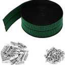 Threehoney 2 Inch Wide x 40 ft Chair Webbing Replacement Kit Upholstery Webbing Elastic Band to Repair Sagging Couch Chair Patio Furniture Metal Clips Patio Strap Repair Kit for Furniture (Green)