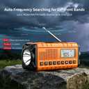 10000mAh/37000mWh Emergency Radio-Weather Radio Portable AM FM Auto Scan with Solar Panel/Hand Crank/AC Input Rechargeable Battery with Flashlight Reading Lamp SOS Siren for Indoor/Outdoor Emergency
