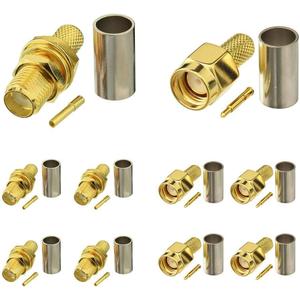 Superbat SMA Crimp Connectors Kit SMA Male + SMA Female Crimp Solder Connector Kit for RG58 RG142 RG400 RG303 RG141 LMR195 Low Loss Coax Cable 10-Pack