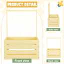 Suzile Wooden Baby Shower Crate Closet Wood Basket for Gifts with Handle Boy Girl Clothes Gender Reveal Storage Box for Newborn New Parent (Creamy Yellow)