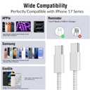 3 x USB-C to USB-C Fast Charging Cable 60W, Premium Nylon Braided Type-C Cord 3FT, Power Delivery, Compatible with iPhone 15/16/17, Samsung Galaxy, iPad, MacBook | CCLINE