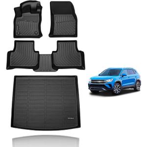 KELCSEECS Floor Mats & Cargo Liner Custom for Volkswagen Taos AWD 2026 2025 2024 2023 2022 Car Mats Automotive Cargo Mat Floor Liners Trunk Mat VW Taos All Weather Floor Mats Trunk Liner