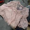 Eomenie Women's Contrast Lace Bathing Suit Cover Up V-Neck Swimsuit Coverups Loose Swimwear Beach Dress Beachwear (Pink). One size