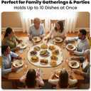 Food Warming Mat, 28 Round Extra Large Electric Food Warmer, Buffet Warming Tray for Family Meals, Parties & Gatherings, 7 Heat Levels, Timer, Child Lock