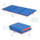 ECR4Kids Premium Folding Rest Mat, 3-Section, 2in, Sleeping Pad, Blue/Red