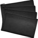 Sodsay Money Bag with Zipper 4 Pack 11x6 Inch Waterproof Cash Pouch for Travel, Secure Storage for Passport, Documents and Valuables, Cash, Credit Cards and Cosmetics