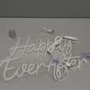 SYLHOME Happily Ever After LED Neon Light Sign Wedding Party Birthday Neon Art Wall Sign Decor USB Bedroom Home Pub Decor Valentine's Day Night Light 5V Warm White 15.75"X9.2"