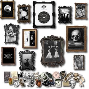 97 Decor Witchy Home Decor Aesthetic - Witch Art Wall Decor, Dark Gothic Art Prints, Witch Painting Creepy Pictures, Goth Posters Halloween Prints, Wiccan Spooky Wall Decor For Bedroom (8x10 Unframed)