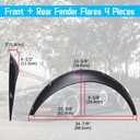 DREAMIZER 4x 2"/50mm Flexible Car Fender Flares Universal Extra Wide Body Kit Wheel Arch Protector