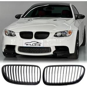 E92 Grille - Black Kidney Single slats Grill Compatible With 2010 2011 2012 2013 BMW E92 E93 LCI Coupe 320i 328i 335i,ABS Gloss Black Kidney Grill