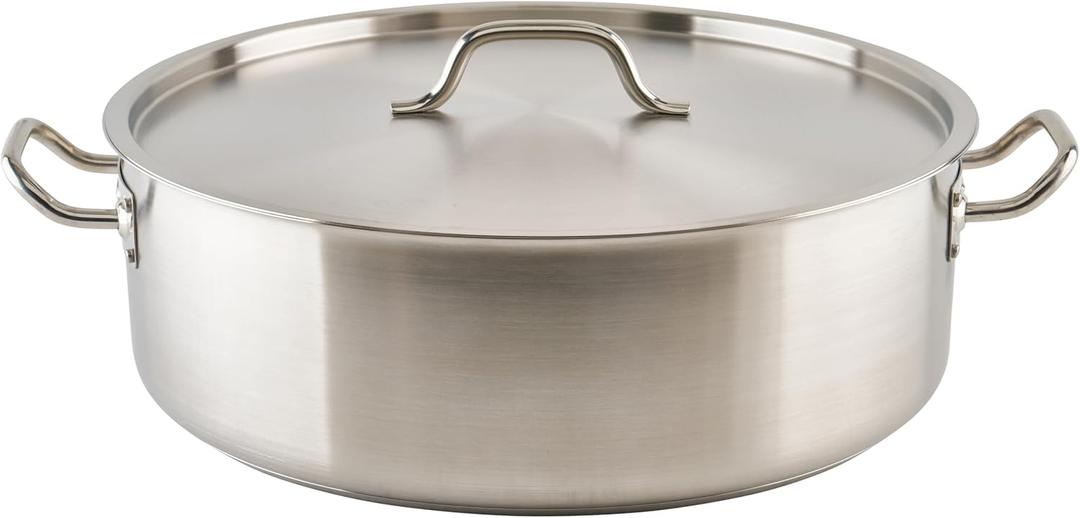 Winware - Stainless Steel 25 Quart Brasier with Cover