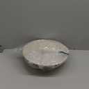 Large Decorative Bowl, Modern Resin Pedestal Bowl for Home Decor, Stylish Fruit Bowl for Kitchen Counter, Chic Key Holder for Entry Table, Beige