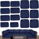 Outdoor Cushion Covers for Patio Furniture, Patio Cushion Covers Replacement with Zipper, Waterproof & Fade Resistant,Only Cover (Navy Blue, 25.6Lx25.6Wx4H - Only Covers)