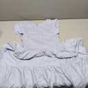 ZESICA Women's 2026 Summer Casual Flutter Short Sleeve Crew Neck Smocked Elastic Waist Tiered Midi Dress Size S