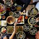 Class of 2026 Graduation Party Supplies - Serve 16 with Black and Gold Graduation Decorations Disposable Paper Plates and Napkins Set, for Congrats Grad Decorations and Favors