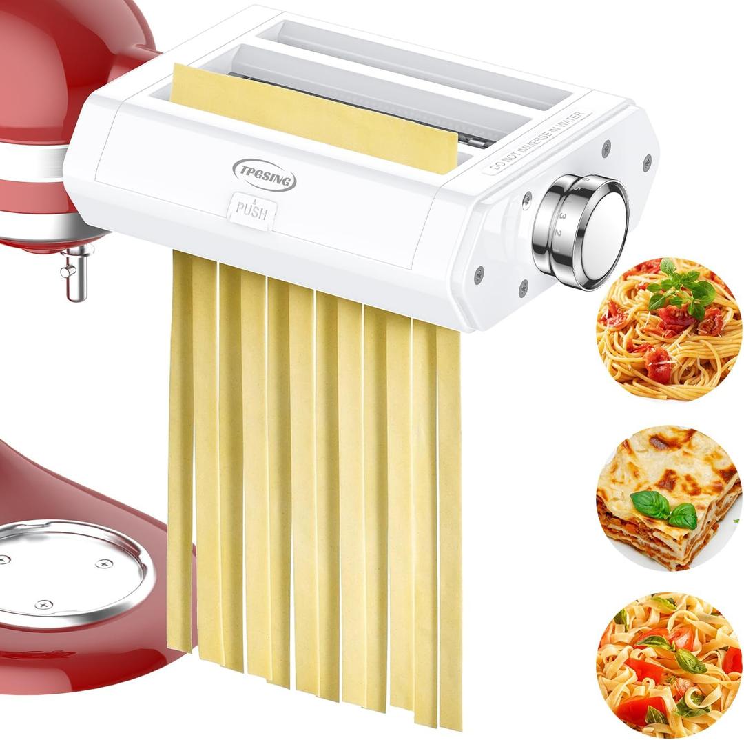 Pasta Attachment for KitchenAid Stand Mixer, 3-1 Pasta Maker Kitchenaid Attachment, Included Pasta Sheet Roller, Spaghetti Cutter, Fettuccine Cutter, Pasta Maker Machine by TPGSING