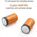 96-Count D Cell Alkaline Batteries, 1.5 Volt, 5-Year Shelf Life, Long-Lasting Power, for Household Devices, Clocks, Flashlights, 4 Packs of 24