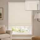 Hestia No Drill Cordless Roman Shades for Windows, Beige, 20" W x 64" H