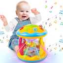 M SANMERSEN Baby Boys Toys 6-12 Months, Babies Ocean Rotating Lights Up Musical Toys for 0-6 12-18 Months Newborn Infant Crawling Tummy Time Toys 1 2 3 Baby Birthday Blue