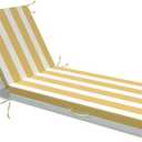 L'AGRATY Outdoor Lounge Chaise Cushion: 72x21x3 Inch Waterproof Lounge Chair Cushion for Outdoor Furniture with Fade Resistant Removable Cover - Patio Cushions for Pool Lawn Deck (Khaki White 1Pack)